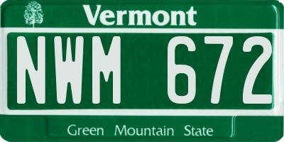 VT license plate NWM672