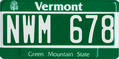 VT license plate NWM678