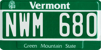 VT license plate NWM680
