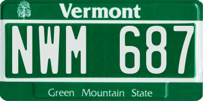 VT license plate NWM687