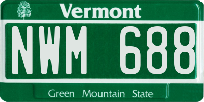 VT license plate NWM688