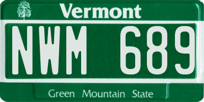 VT license plate NWM689