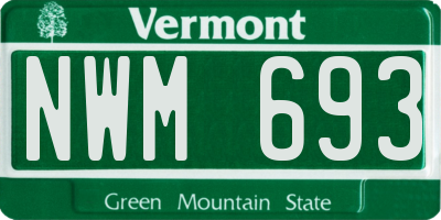VT license plate NWM693