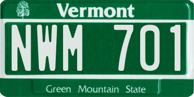 VT license plate NWM701