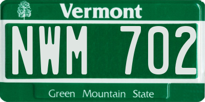 VT license plate NWM702