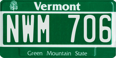 VT license plate NWM706