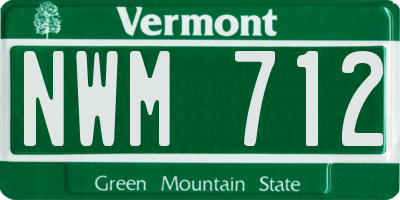 VT license plate NWM712