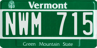 VT license plate NWM715