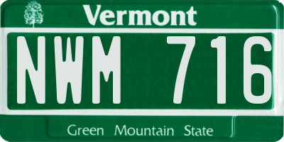VT license plate NWM716