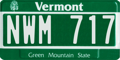 VT license plate NWM717