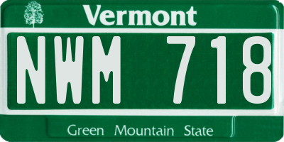VT license plate NWM718