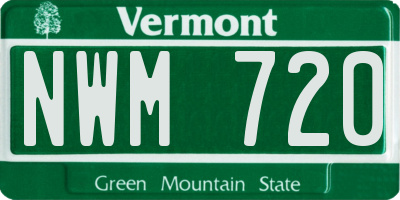 VT license plate NWM720