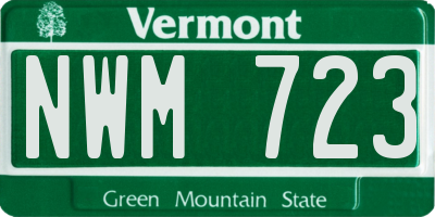 VT license plate NWM723