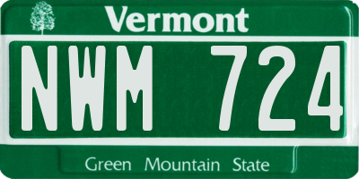 VT license plate NWM724
