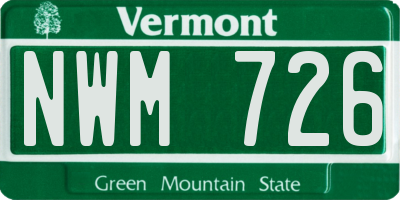 VT license plate NWM726