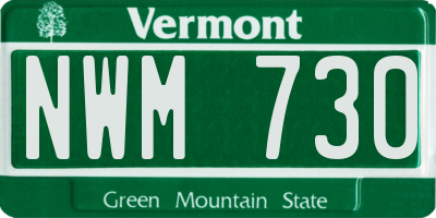 VT license plate NWM730