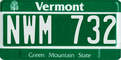 VT license plate NWM732