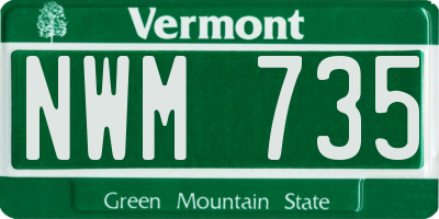 VT license plate NWM735