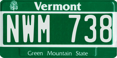 VT license plate NWM738