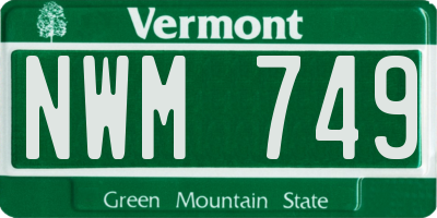 VT license plate NWM749