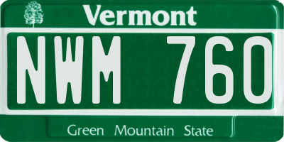VT license plate NWM760
