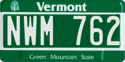 VT license plate NWM762