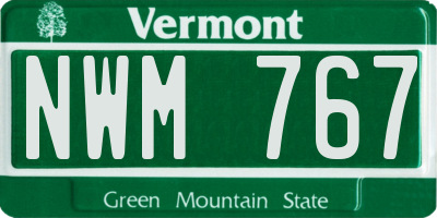 VT license plate NWM767