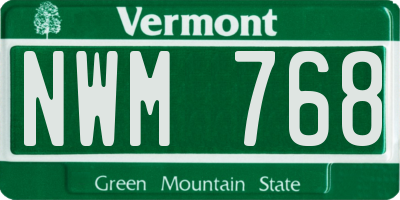 VT license plate NWM768
