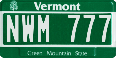 VT license plate NWM777