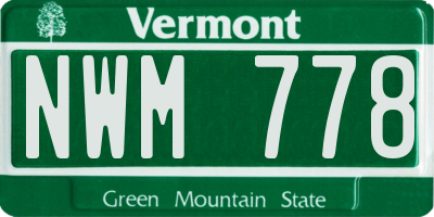VT license plate NWM778