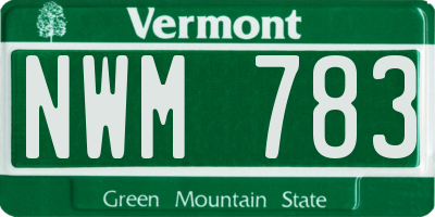 VT license plate NWM783