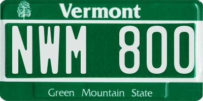 VT license plate NWM800