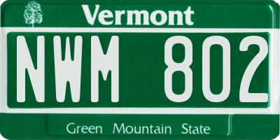VT license plate NWM802