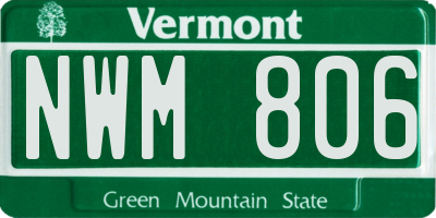 VT license plate NWM806