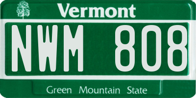 VT license plate NWM808