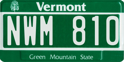 VT license plate NWM810