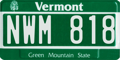 VT license plate NWM818