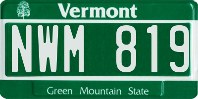 VT license plate NWM819