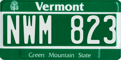 VT license plate NWM823