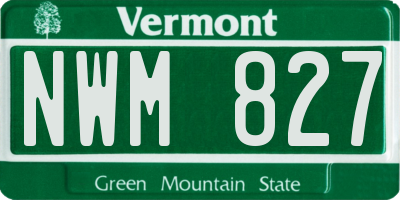 VT license plate NWM827