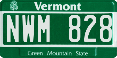 VT license plate NWM828