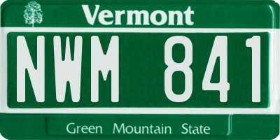 VT license plate NWM841