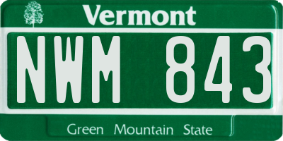 VT license plate NWM843