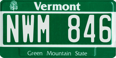VT license plate NWM846