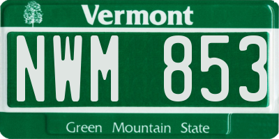 VT license plate NWM853