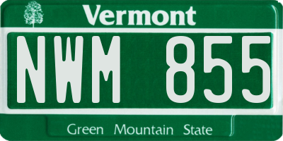 VT license plate NWM855
