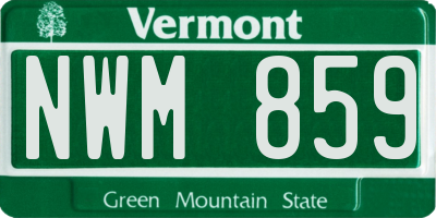 VT license plate NWM859
