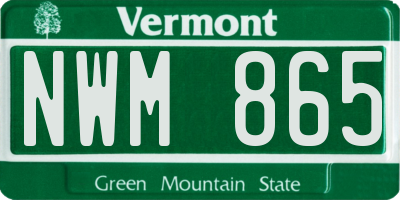 VT license plate NWM865
