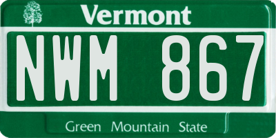 VT license plate NWM867