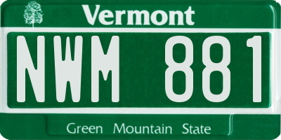 VT license plate NWM881